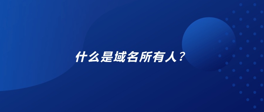 什么是域名所有人？